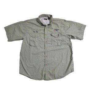 Captain Bob Florida Keys Shirt Mens 2XL Long Sleeve Pockets Vented Fishing Green